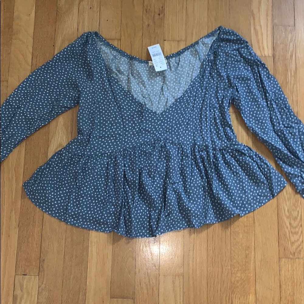 NWT blue floral pacsun blouse